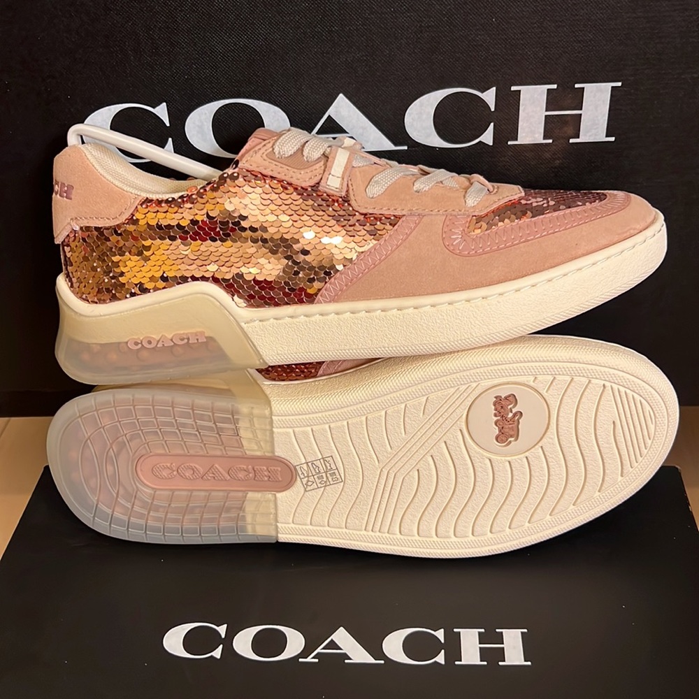 COACH CITYSOLE COURT SNEAKER with rose-gold sequin
